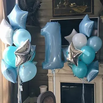 1 комплект балони за парти по случай рождения Ден на Фигура 1 балони от гелиевой фолио Момче Момиче Ми е 1-годишен балон за парти в чест на рождения Ден