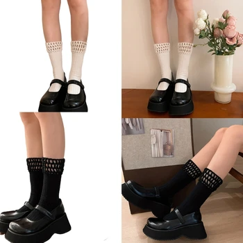 1 чифт чорапи с кружевными накъдрен, чорапи-лодки, чорапи-лолита за момичета, тънки чорапи