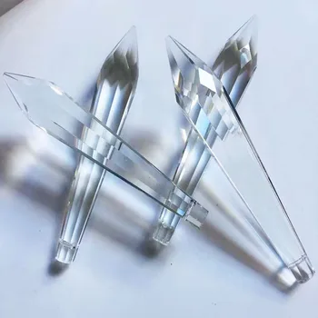 13шт 100 мм дълго Прозрачно стъкло Кристален полилей Лампа Призми Остри висулка САМ Топчета Окачен ловец на слънцето за прозорци Сватбена къща