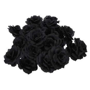 20 Бр Черна Роза изкуствено Цвете от Коприна Парти Сватба Къща, Офис, Градина Декор със собствените си ръце