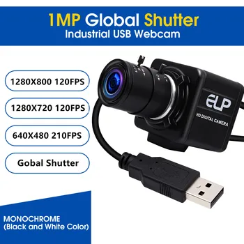 ELP 720P 120FPS 210FPS Глобален Затвор С 4-Кратно Увеличение USB Камера Монохромен OV9281 Високоскоростен Уеб-камера Индустриалната За Проследяване на Жестовете и Очите