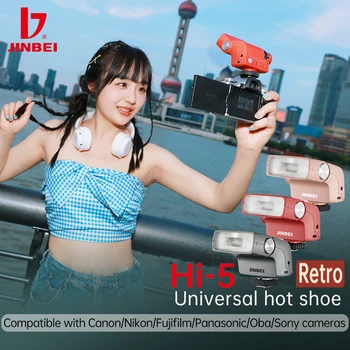Jinbei HI-5 Senior Ретро Цветна Светкавица Speedlite GN16 За Универсална камера за Canon, Sony, Nikon, Fuji Olympus Camera Photography