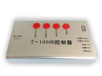 T-1000B, led пиксельный контролер SD-карти с адаптер на захранване; изход за сигнал SPI; с един почивен пристанище; управление на 1024 пиксела