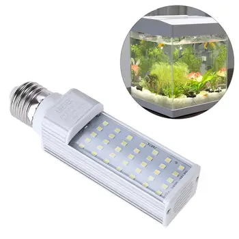 UEETEK 7W E27 Led Энергосберегающая Лампа, Подходяща За всички аквариуми с рибни чушките И Рибни чекмеджета, Бял Аквариум с Хоризонтална вилица Light Corn