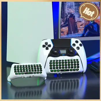 Безжична клавиатура, съвместима с Bluetooth Външна клавиатура, зелена подсветка, вграден високоговорител за PS5 Elite Handle