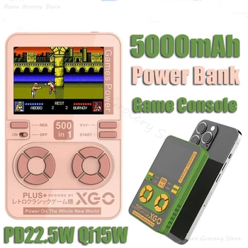 Вградени 500 Класическите Детски Игри Ретро Игрова Конзола Безжични Захранване 5000 mah 2 В 1 Magsafe 15 W за Бързо Зареждане на iPhone