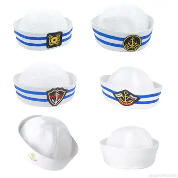 Военни шапки, матросская шапка, Бял капитан, Шапки морски пехотинци, Dr. шапки за жени, мъже, детска мода шапка за cosplay AG05 22, Челночный кораб