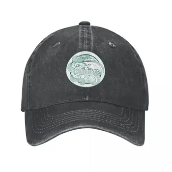 Графичен дизайн Ouroboros Viking Snake - Зелена шапка, ковбойская шапка, шапка на луксозна марка, мъжки и дамски шапка