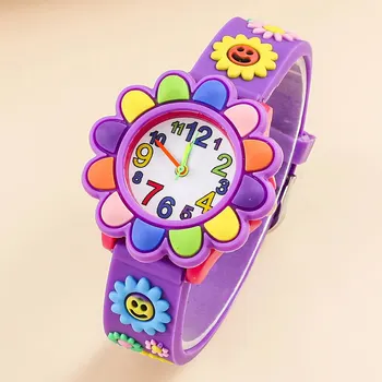 Детски мультяшные часовник, кварцов с силиконови часовници за момичета и момчета от основно училище, детски часовници с 3D силиконово каишка