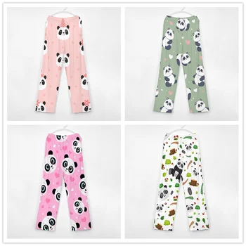 Дизайн с шарките на пандите, сладки пижамные панталони, мъжки дамски панталони за почивка, супер меки пижамные панталони, унисекс, за да спи с джобове за съвсем малък