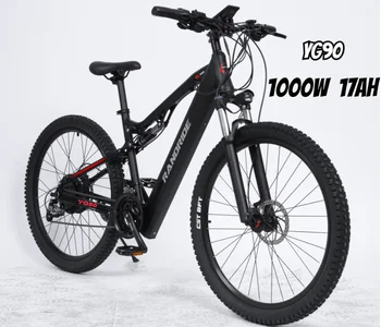 Електрически Велосипед RANDRIDE YG90 1000W 48V17AH Shimano с Хидравлични Спирачни Ebike с Пълно Спиране 21 Часова Без Смяна на Предавките