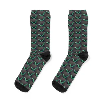 Зелени чорапи с червяками подаръци за футбол на пода, къси мъжки чорапи Дамски
