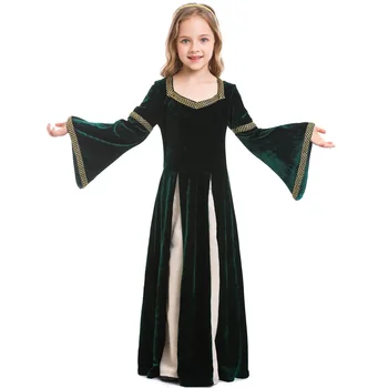 Карнавал, Хелоуин, момиче, на Средновековна Викторианска Ретро костюм, Страховито облекло от епохата на Възраждането, cosplay, Необичайно вечерна рокля