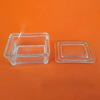 Квадратна банка за оцветяване на предметни стъкла за микроскоп 10 слота с капак За лаборатория Фармацевт химик, Поставил на място на тематични очила за проби