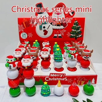 Коледна серия от луминесцентна дръжка Kawaii срастване на Дядо Коледа Мини Творчески ключ Марк луминесцентна дръжка Студентски канцеларски материали