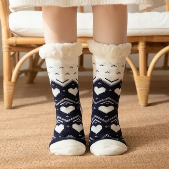 Коледни Пухкави чорапи за жените, домашни ежедневни чорапи за сън, размер 6-9, топли и уютни дамски чорапи-тръбички, Баскетболно поддръжка на чичо