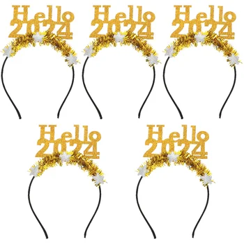 Комплект от 5 накити за косата 2024 Прическа Креативна лента за коса Шал Филцови тъкани Сладки Панделки