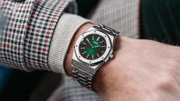 Луксозни Мъжки часовник MZS Royal Oak AP16202 Jumbo Extra-Thin Със Зелен циферблат от Всякакъв цвят, най-Добрият механизъм за самостоятелно ликвидация A7121