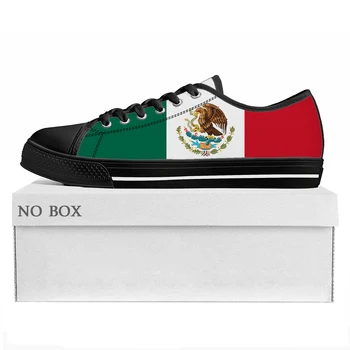 мексикански флаг Ниски Висококачествени маратонки Мъжки, дамски и юношеските парусиновые маратонки mexico Prode Ежедневни обувки за двойки По поръчка