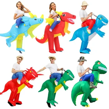 Надуваем костюм динозавър с 3D стойка за конна езда, аниме костюм за деца и възрастни, Halloween, Коледно парти, cosplay