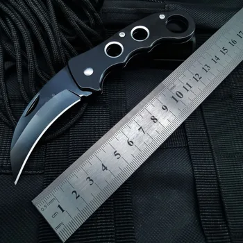 Нов преносим нож Wolf Сгъваем за самозащита, извит на открито, Eagle Claw Mini Short