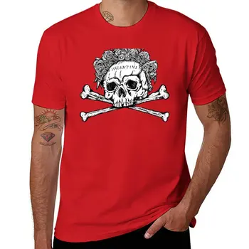 Нова тениска с черепа на Свети Валентин-мъченик, тениска с аниме, черна тениска, реколта тениска, забавни тениски за мъже