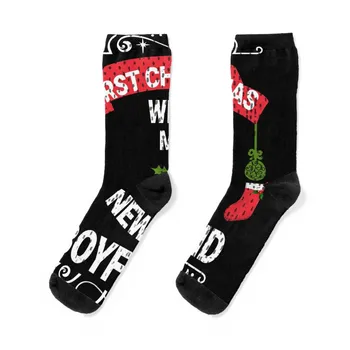 Първата Коледа с моето горещо нов човек Чорапи чорапи за Коледа Детски чорапи, Чорапи Мъжки и женски