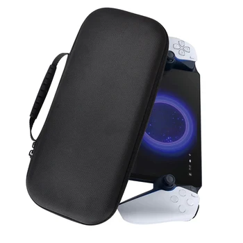 Пътна чанта за носене 4 в 1, Дизайн вградена стойка, Защитен калъф за КОМПЮТРИ, Защита на екрана от надраскване за PS5 Portal, за PlayStation 5 Portal