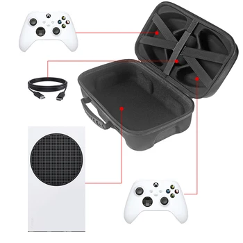 Твърд калъф за носене, игрални конзоли Пътни контролери Чанта за съхранение слот аксесоари Защитни джобове за съхранение на Xbox Серия S