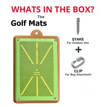 Тренировъчен подложка за голф, за размах, удря ватином, етикети посоки, функция вата, подложка за тренировка стойка на закрито и открито