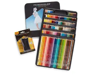 Цветни моливи Prismacolor Premier с мека гръбначен мозък, 132 опаковката (4484) с острилка ви за моливи Premier (1786520)