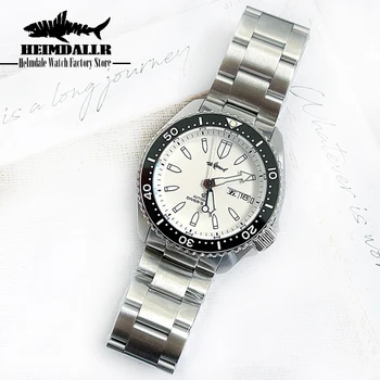 (Часова фабрика Heimdallr) Dlassic SKX007 Diver Watch Мъжки автоматично механични часовници NH36 от неръждаема стомана син цвят с подсветка 20 бар