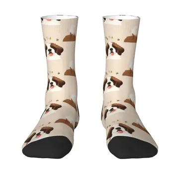 Чорапи с участието на кучето на свети бернар, чорапи с цветен модел, спортни чорапи, за жени, мъже