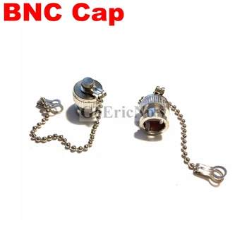 1 бр. Радиочестотни коаксиален конектор BNC, защитен прахоустойчив шапка с права верига за радиочестотен коаксиален адаптер