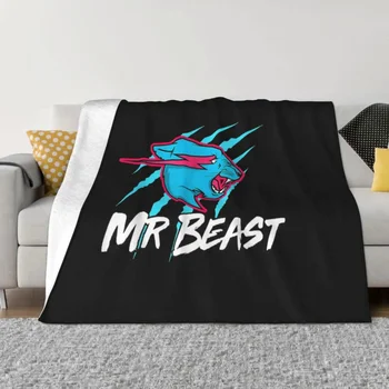 2023 Лого Mr. Beast Одеяло на Marta Тигър Флисовое Демисезонное Дышащее Лесно покривка за дивана Офис одеяло