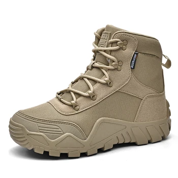 2023 Мъжки обувки, Тактически военни обувки, туристически обувки на открито, Зимни обувки, тактически армейските обувки за специалните сили на сащ в пустинята, Голям размер