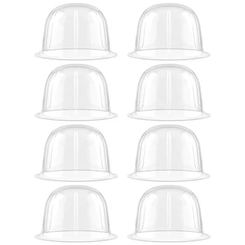 8-20 бр. Пластмасови стойки за шапки, стойки за опаковки за шапки, стойки за шапки, държач за шапки във формата на купол, защитно поставка за шапки от ПВЦ, витрина за шапки за домашно магазин