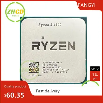 AMD За Ryzen 5 4500 CPU процесор Нов R5 4500 3.6 Ghz 6 Ядрени 12 Потоци 100-000000644 65 W слот AM4