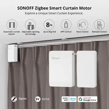 SONOFF ZBCurtain Zigbee Smart Curtain Motor Switch 5V / 1A eWeLink Google APP Home Алекса Автоматизация на гласово управление е Лесен за инсталиране