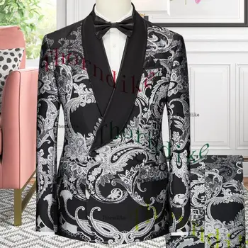 Thorndike 2022, съвременен дизайн палто, Мъжки костюми, Смокинг на поръчка, Блейзър от 3 теми, сватбен костюм на певицата, на младоженеца, Homme