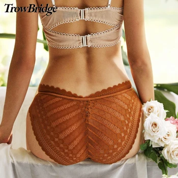 TrowBridge, секси дамски бикини, Романтична френското дантелено бельо, едно изкушаващо бельо, Удобни Меки копринени сатен гащи