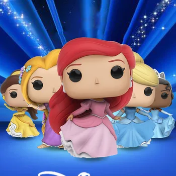Аниме-фигурка на Принцеса Дисни Тиен Пепеляшка, Бел Moana Ариел, 10 см, PVC, Сладки Кукли-орнаменти, Подаръци за деца