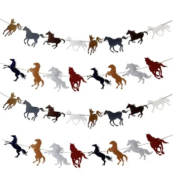 Банер с конете венец, Сияние за конни надбягвания, Венец за конете на партито, украса за рожден ден, сватба, парти