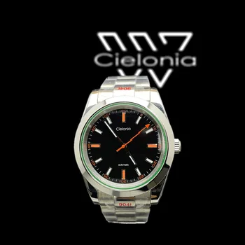 Висококачествени мъжки механични часовника 39 мм, изработен по поръчка на лого с водоустойчив покритие, сапфирен кристал, неръждаема стомана 904L