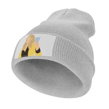 Вязаная капачка Kelsee Sweigard с pom-помераните, мъжка шапка-дерби, дамска шапка