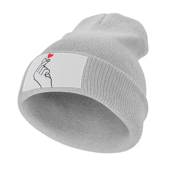 Вязаная шапчица със сърце (черно), луксозна шапка, мъжки и дамски облекла за голф луксозна марка