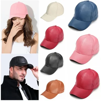 Дамски мъжки шапка бейзболна шапка от изкуствена кожа с козирка, светлинна дъска, однотонная мъжки хип-хоп шапка, градинска Солнцезащитная шапка, регулируеми спортни шапки