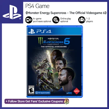 Играта Sony PlayStation 4, за PS4 Monster Energy Supercross - Официалната видео игра, 6 игрови предложения, диск с играта Monster Energy Supercross