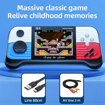 Игрова конзола G9 3,0-инчов геймпад, вграден контролер за 666 игри плейъри подкрепа за свързване на телевизора за деца