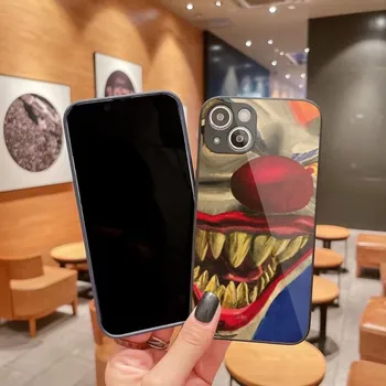 Калъф за мобилен телефон C-clown за iPhone 14 13 12 11 Pro Max X XR XS 8 7 Plus, цвят на капак за телефон от течно стъкло